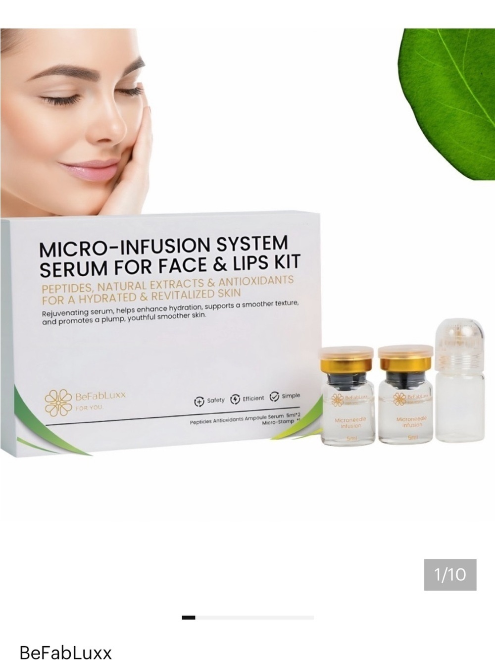 Befabluxx Micro-Infusion System  Facial  Anti-Aging  fine lines and wrinkles.